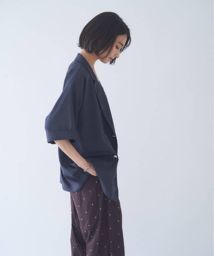 附圍巾 半袖 西裝外套