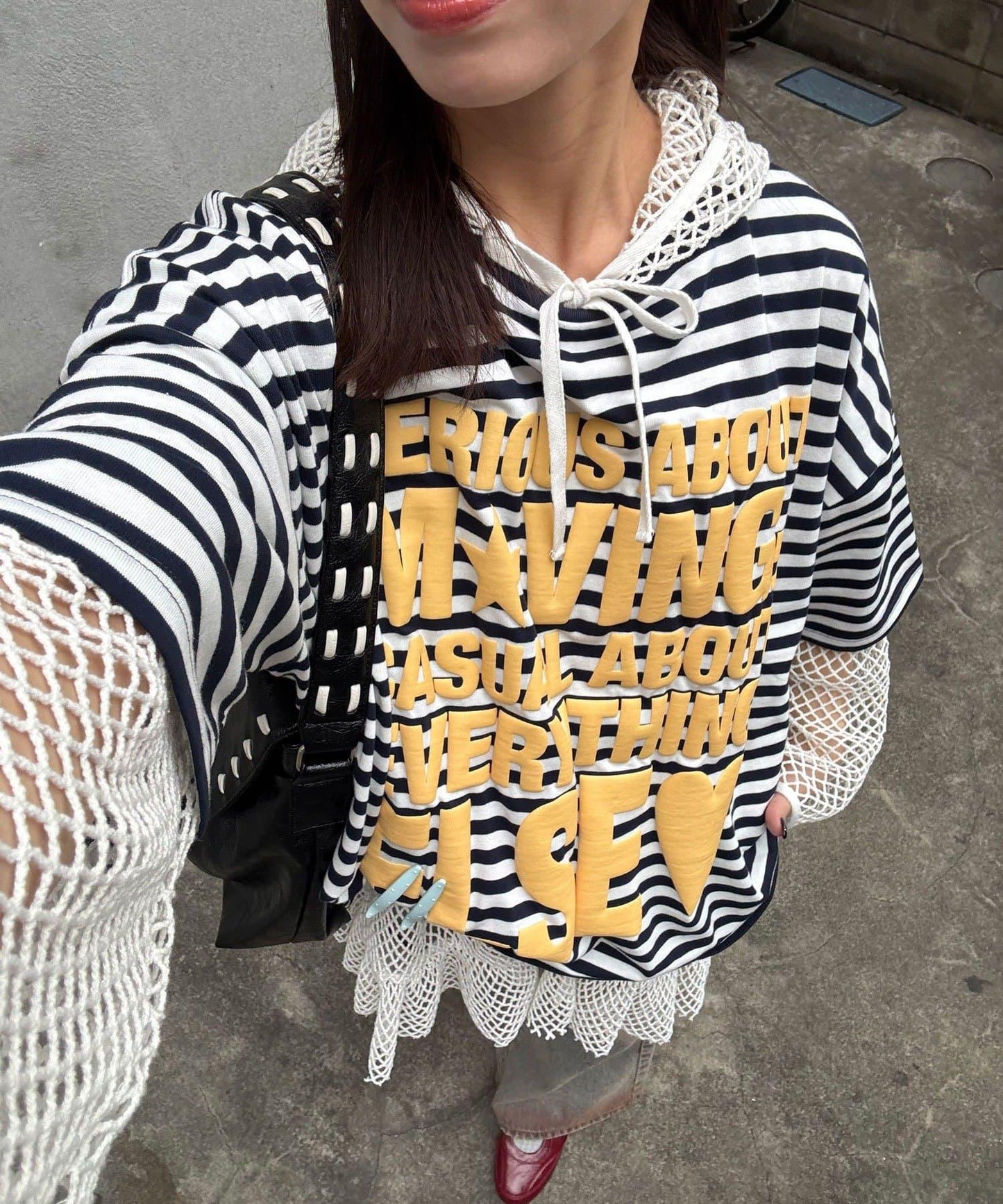 超大版型 條紋標誌 Tee T恤