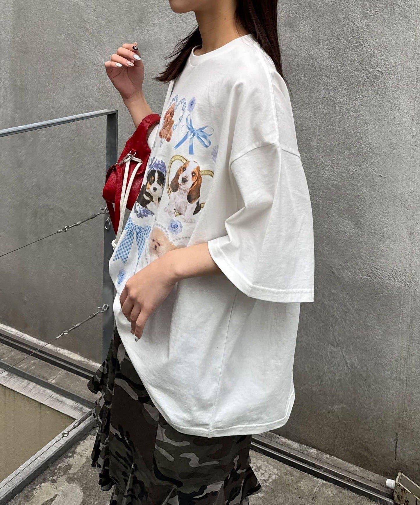 犬貓兔圖案 寬鬆 T恤