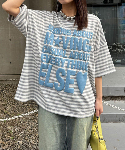 超大版型 條紋標誌 Tee T恤