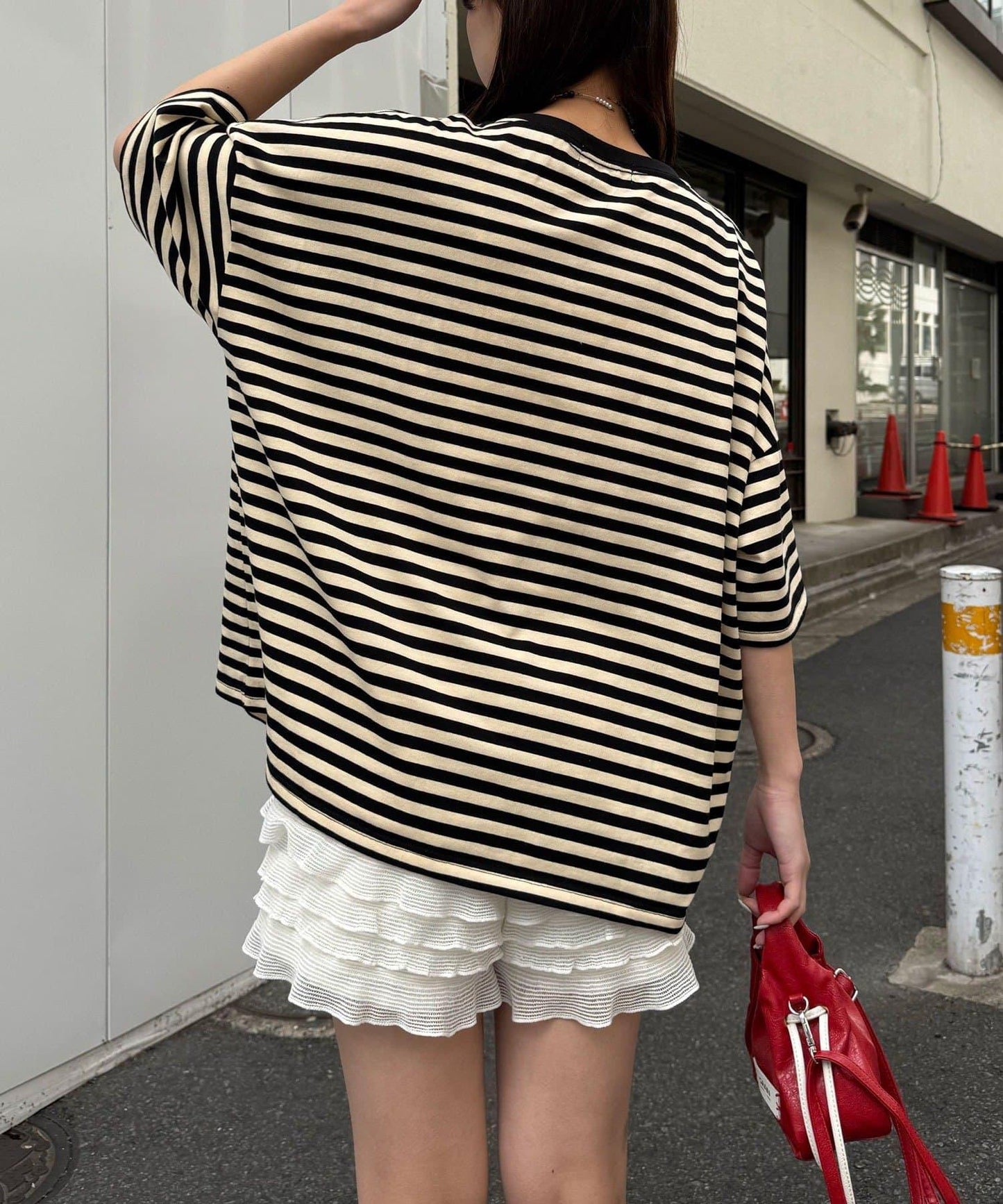 超大版型 條紋標誌 Tee T恤