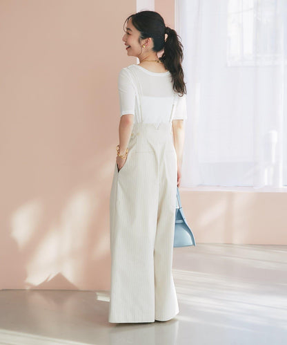 帶吊帶闊腿褲
