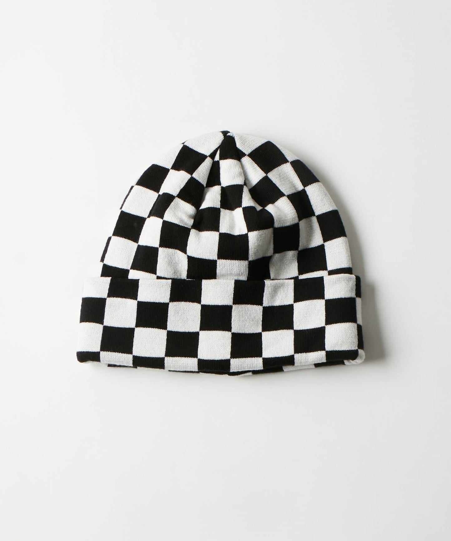 棋盤格針織帽