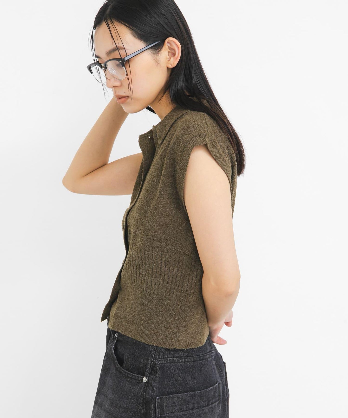 無袖針織襯衫