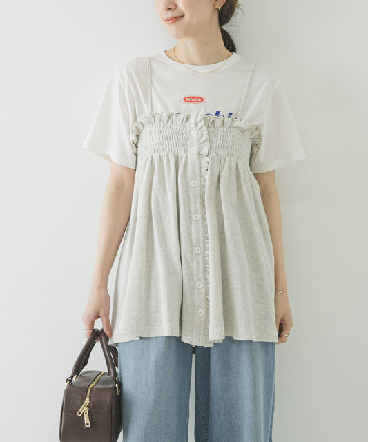 crinkle crinkle crinkle SHIRRING GATHER CAMI 吊帶上衣