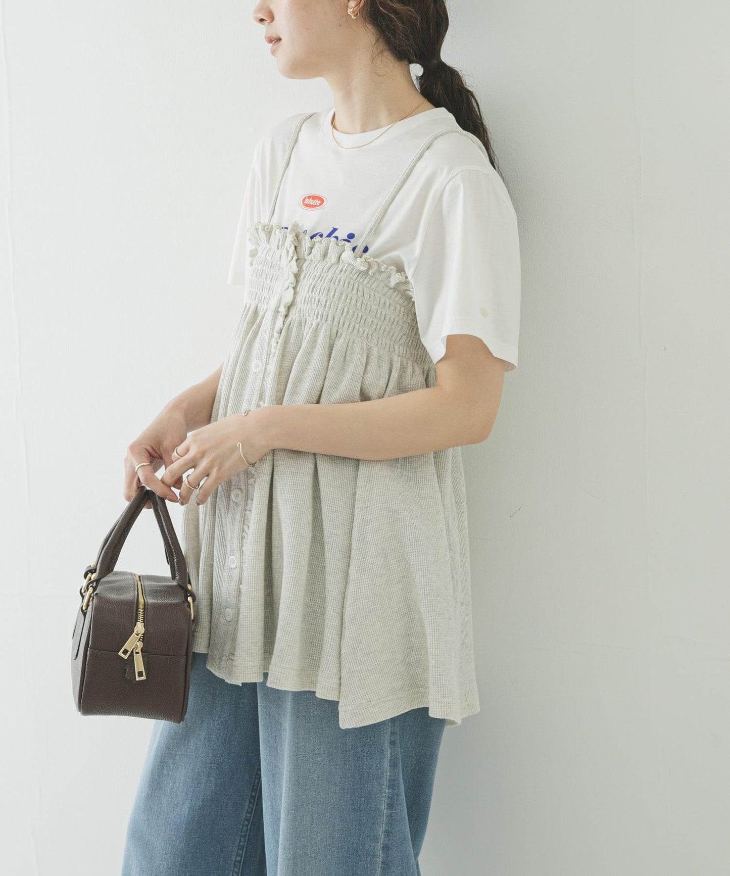 crinkle crinkle crinkle SHIRRING GATHER CAMI 吊帶上衣