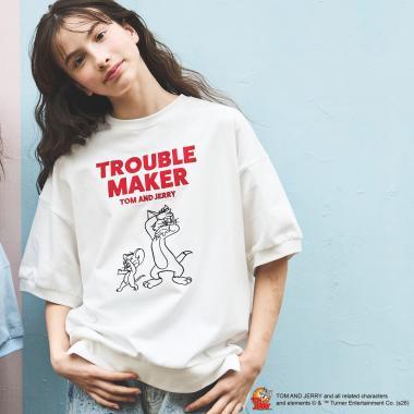 TOM AND JERRY（貓和老鼠） 不規則剪裁T恤