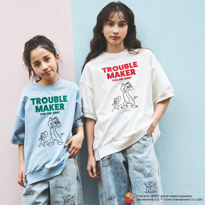 TOM AND JERRY（貓和老鼠） 不規則剪裁T恤