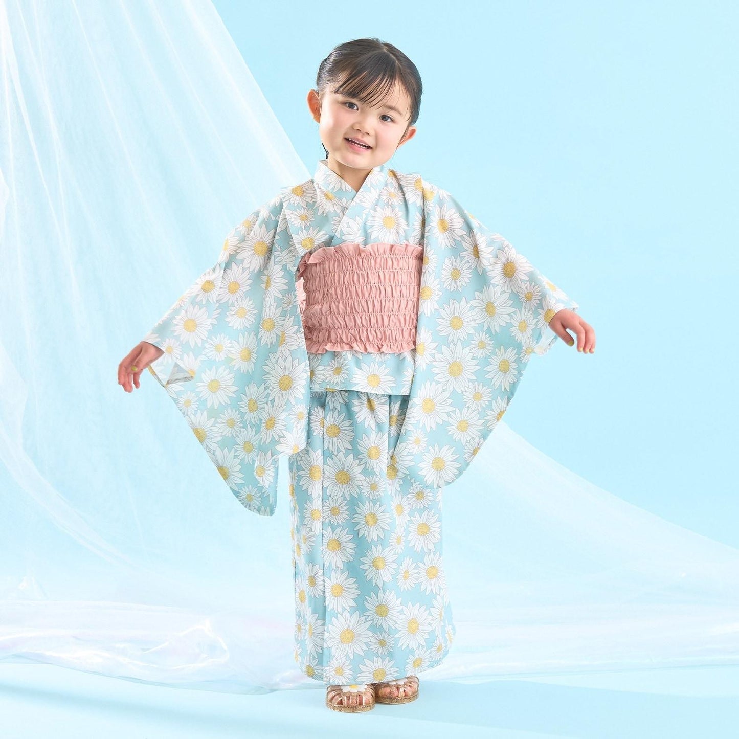 簡易穿著 接觸冷感 4way分體式 成品腰帶 浴衣 kawaii