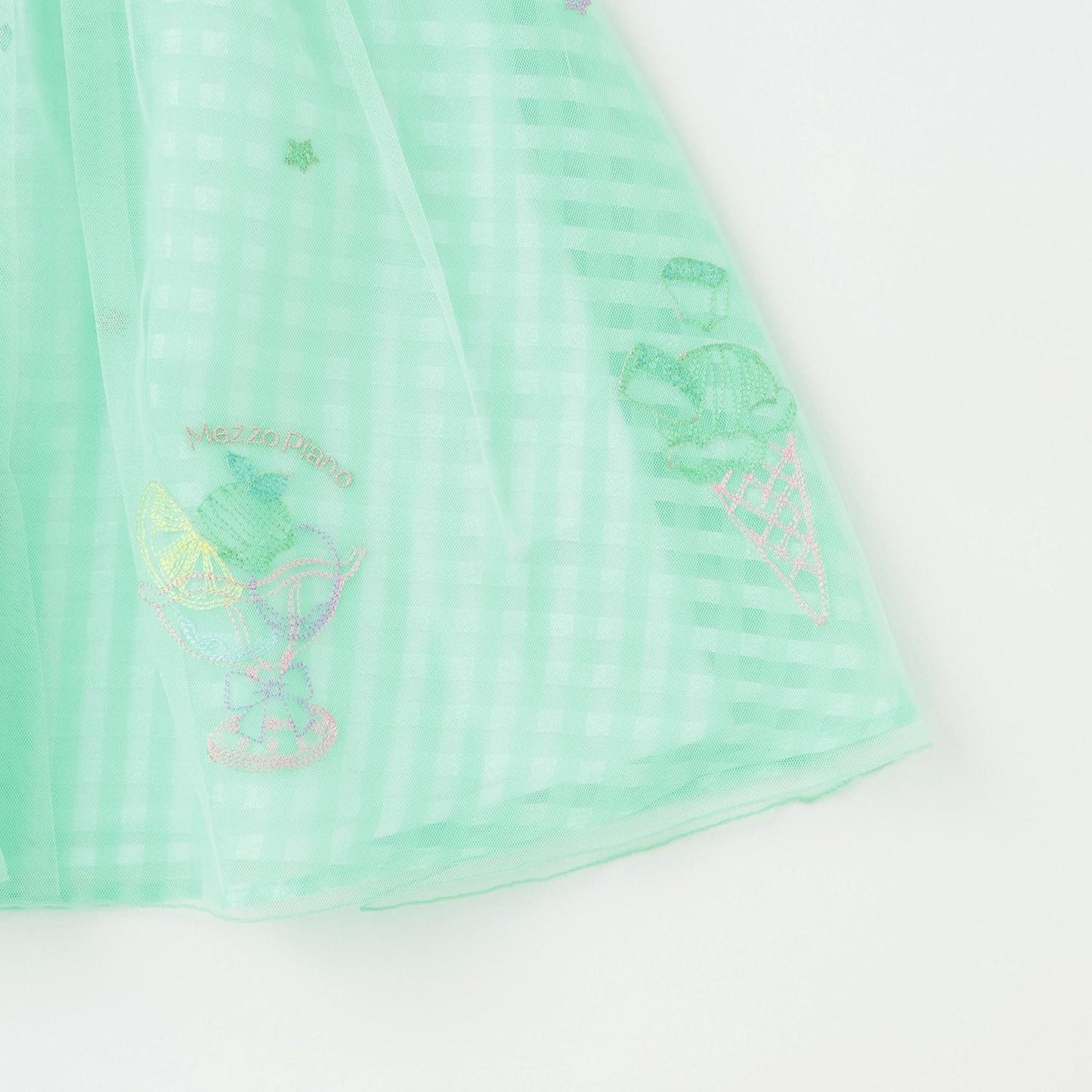 冰沙刺繡拼接連衣裙