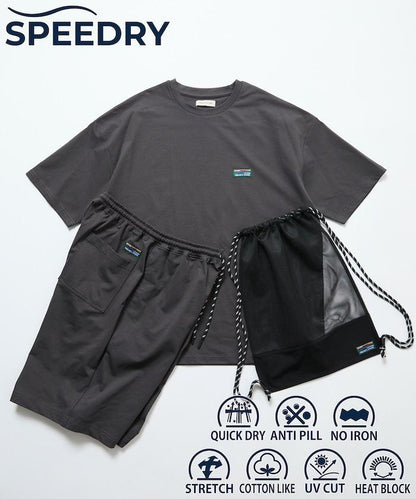 帶收納包 彈力 3in1 Tシャツ＋ショートパンツ＋防曬上衣 速幹 UV防護 遮熱 套裝