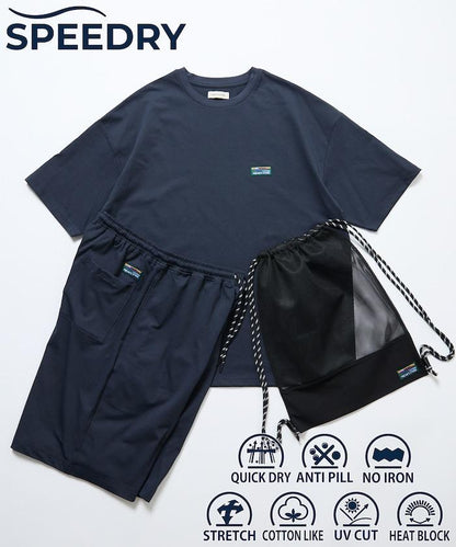 帶收納包 彈力 3in1 Tシャツ＋ショートパンツ＋防曬上衣 速幹 UV防護 遮熱 套裝