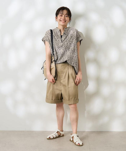 亞麻混紡 V領開襟襯衫（可成套搭配）