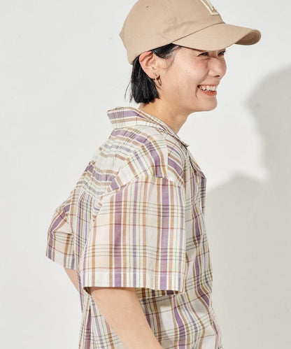 印度薄紗 開襟 短袖襯衫