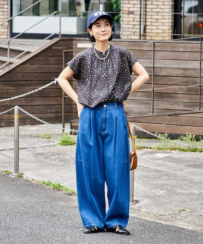 法式短袖 印度薄紗 女襯衫
