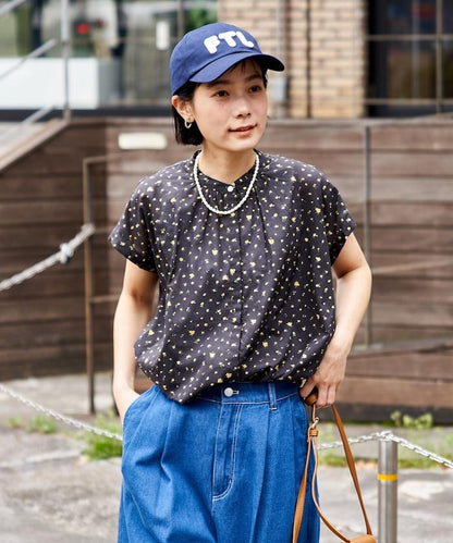 法式短袖 印度薄紗 女襯衫