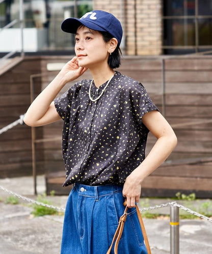 法式短袖 印度薄紗 女襯衫