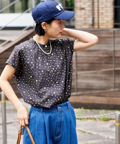 法式短袖 印度薄紗 女襯衫