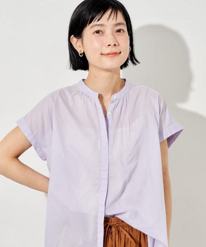法式短袖 印度薄紗 女襯衫