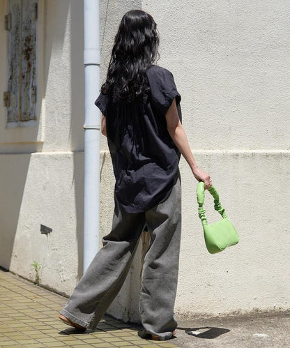 法式短袖 印度薄紗 女襯衫