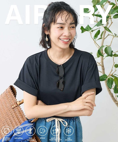 接觸冷感 UV 《AIR》 DRY HIGHCOOL 捲袖T恤