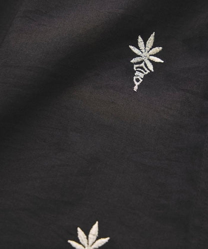 インド製 総柄 刺繍 リラックスフィット オープンカラーシャツ ショートスリーブ
