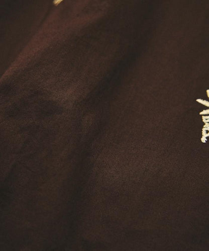 インド製 総柄 刺繍 リラックスフィット オープンカラーシャツ ショートスリーブ