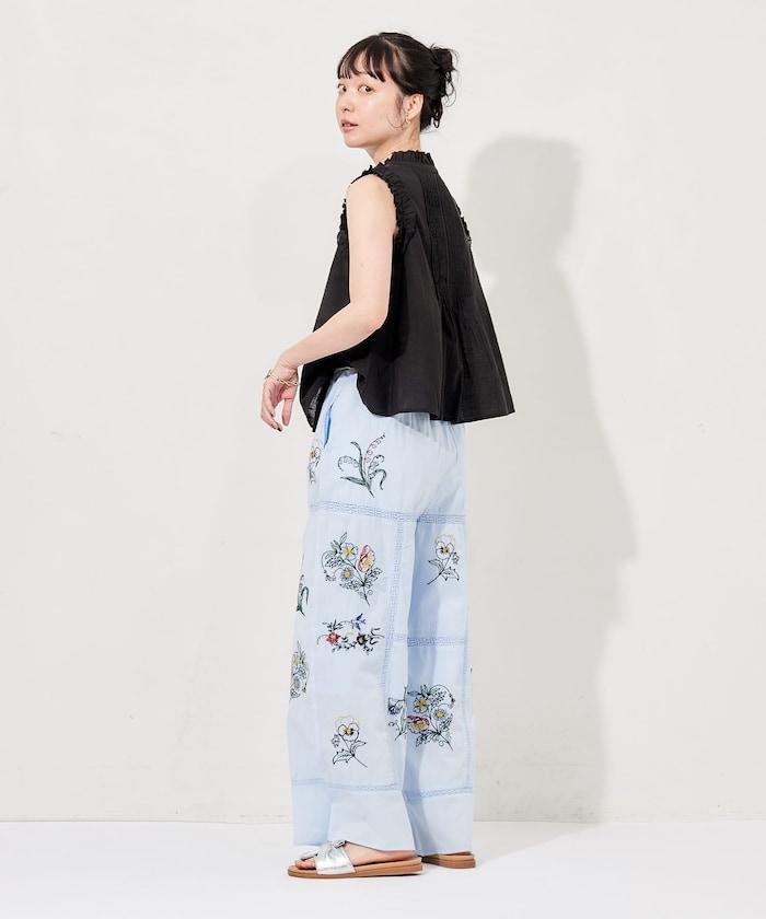 印度拼接刺繡鬆緊休閒褲（可搭配套裝）