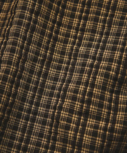 開領短袖 格紋 泡泡紗 襯衫 聯名款