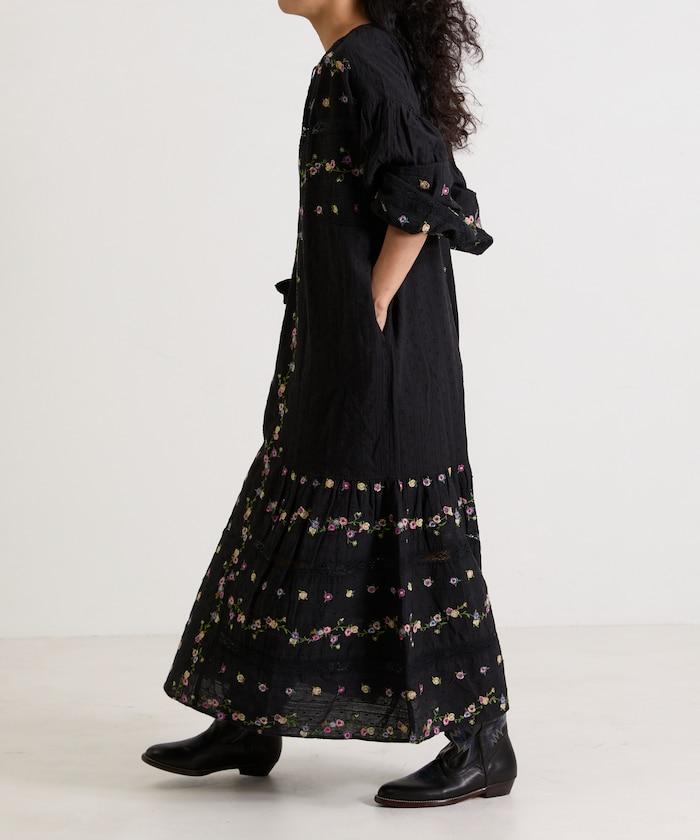 花刺繡蕾絲 多比面料 連衣裙