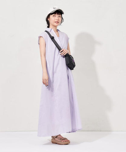 印度薄紗 翻領開襟 附內搭吊帶 連衣裙