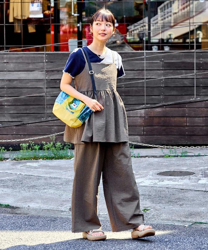 聯名泡泡紗格紋吊帶套裝