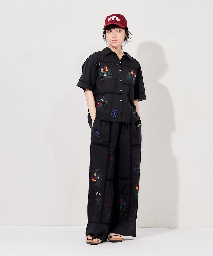印度拼接刺繡鬆緊休閒褲（可搭配套裝）