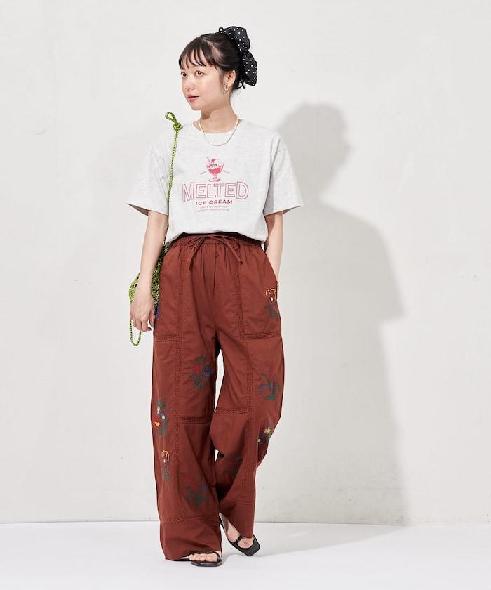 印度拼接刺繡鬆緊休閒褲（可搭配套裝）