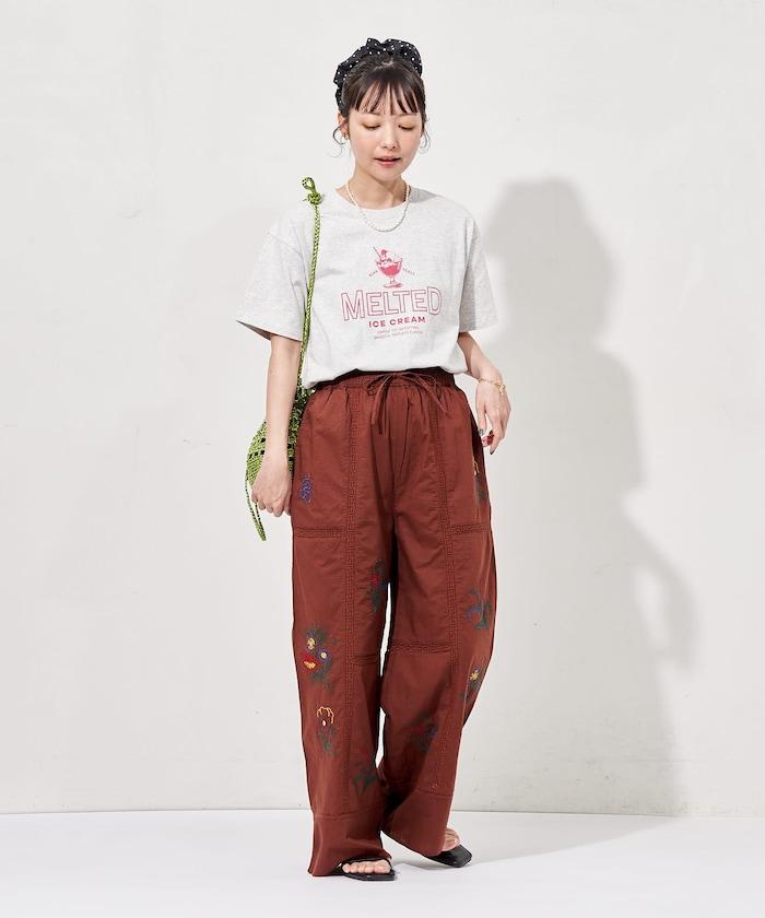 印度拼接刺繡鬆緊休閒褲（可搭配套裝）