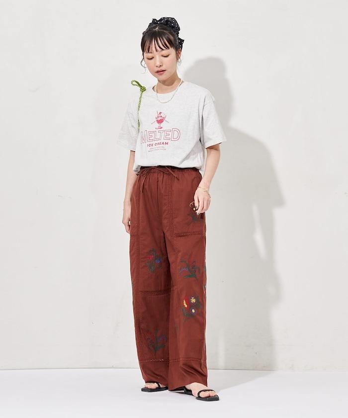 印度拼接刺繡鬆緊休閒褲（可搭配套裝）