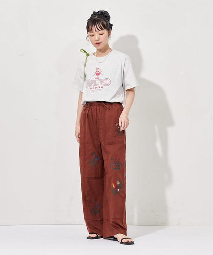 印度拼接刺繡鬆緊休閒褲（可搭配套裝）