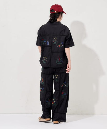 印度拼接刺繡鬆緊休閒褲（可搭配套裝）