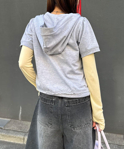 Ciaopanic 蝴蝶結泡泡袖半袖衛衣連帽衫