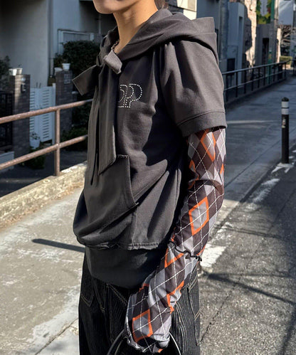 Ciaopanic 蝴蝶結泡泡袖半袖衛衣連帽衫