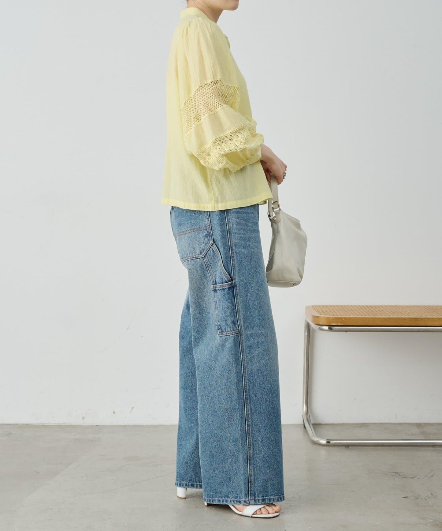 W蕾絲袖 蓬鬆廓形 女襯衫
