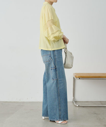 W蕾絲袖 蓬鬆廓形 女襯衫