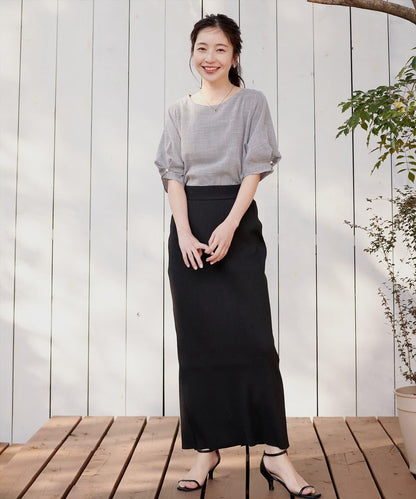 珍珠裝飾 打褶袖 女襯衫