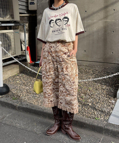 Ciaopanic 迷彩蕾絲短款工裝褲