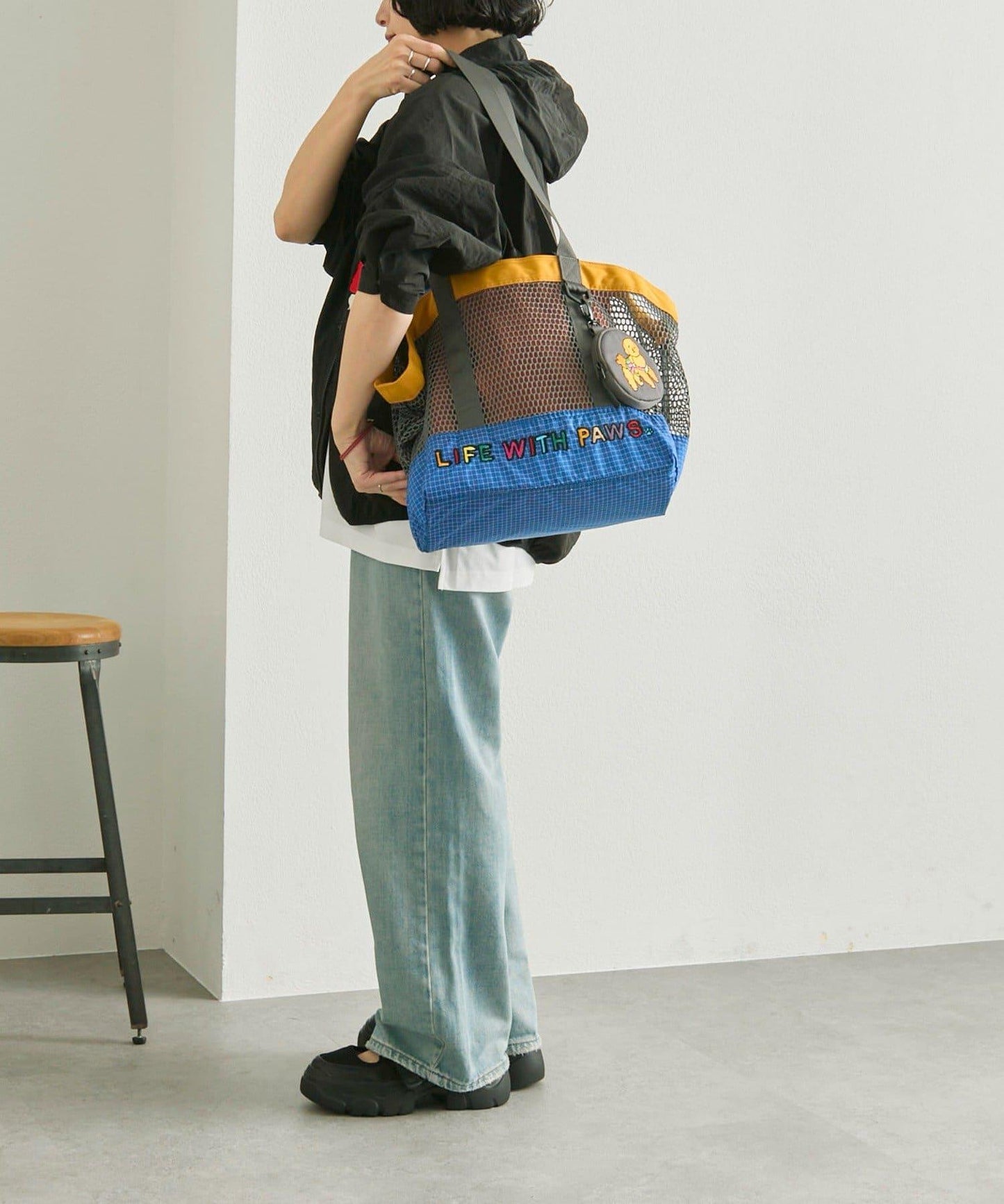 KEN NAKAYAMA×ear 聯名網眼托特包