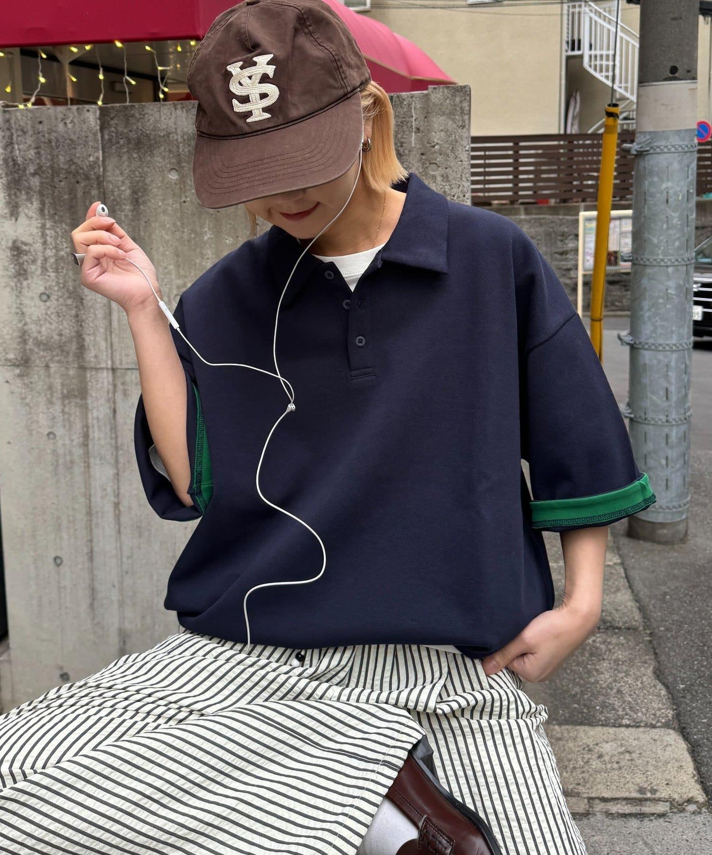 中性涼感印花華夫格POLO衫