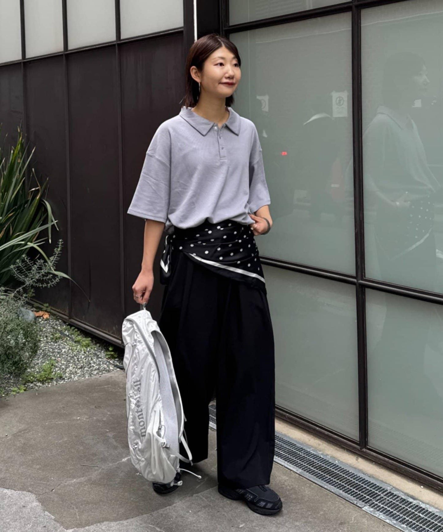 中性涼感印花華夫格POLO衫