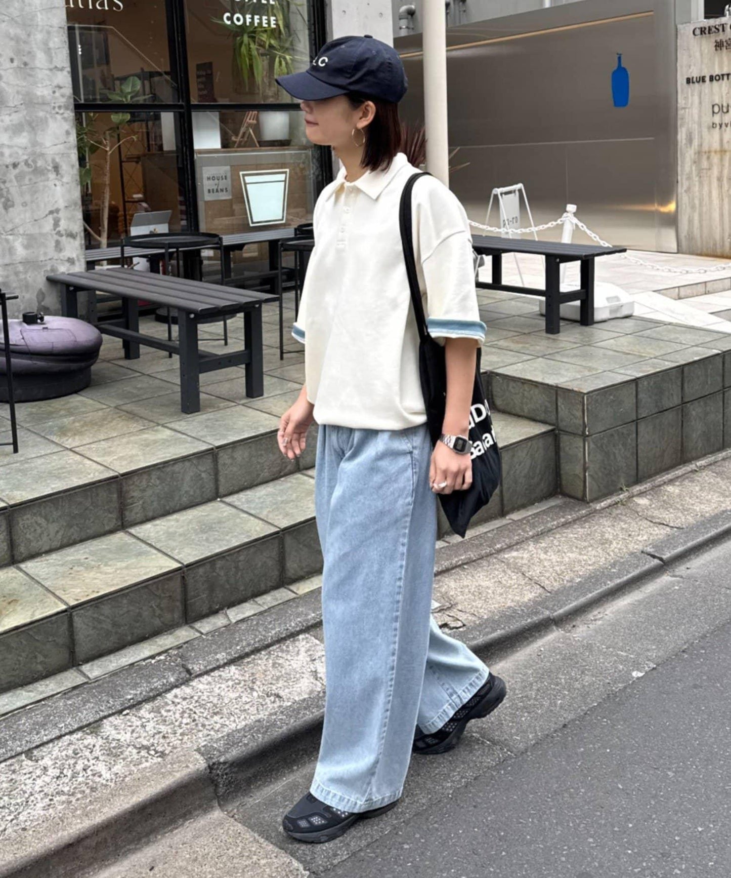中性涼感印花華夫格POLO衫