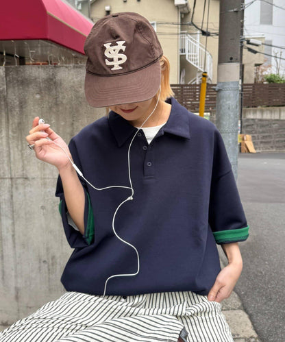 中性涼感印花華夫格POLO衫