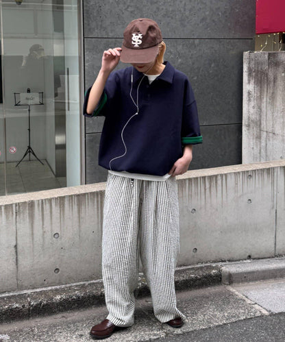 中性涼感印花華夫格POLO衫